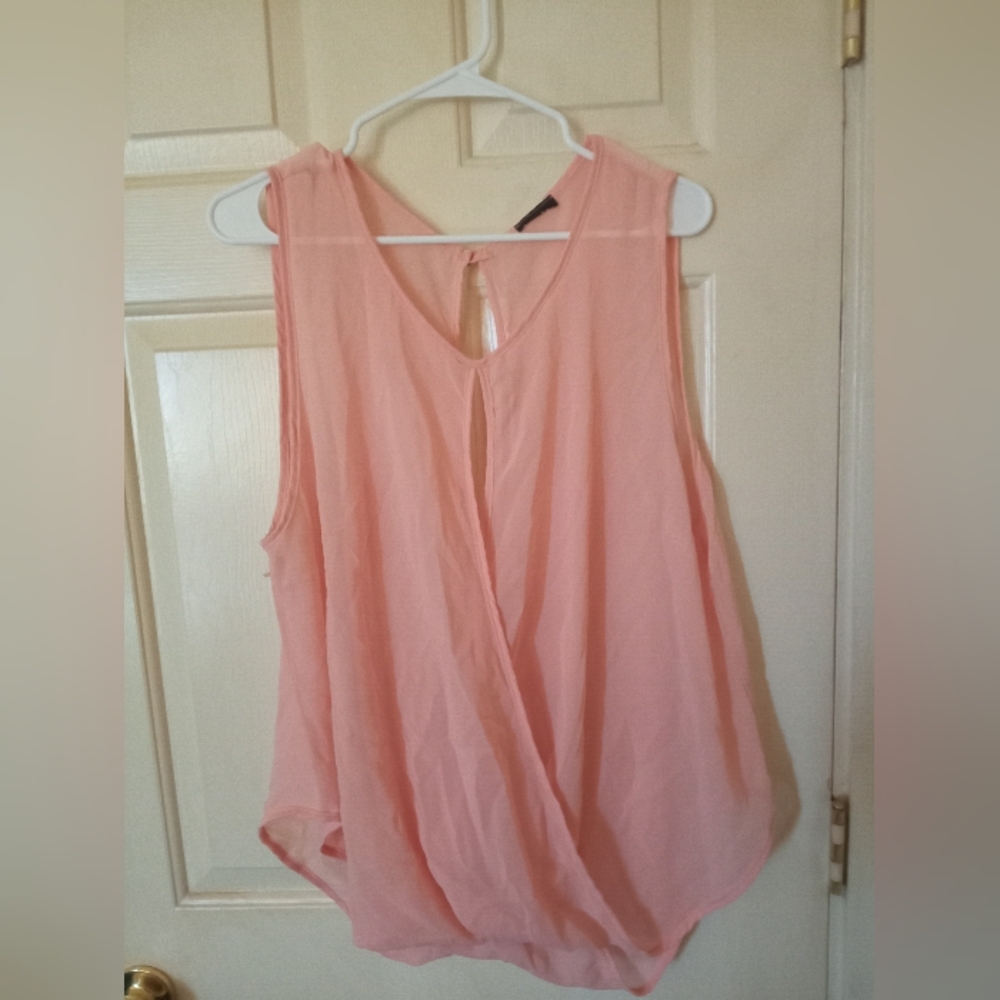 Sleeveless peach blouse - not pink